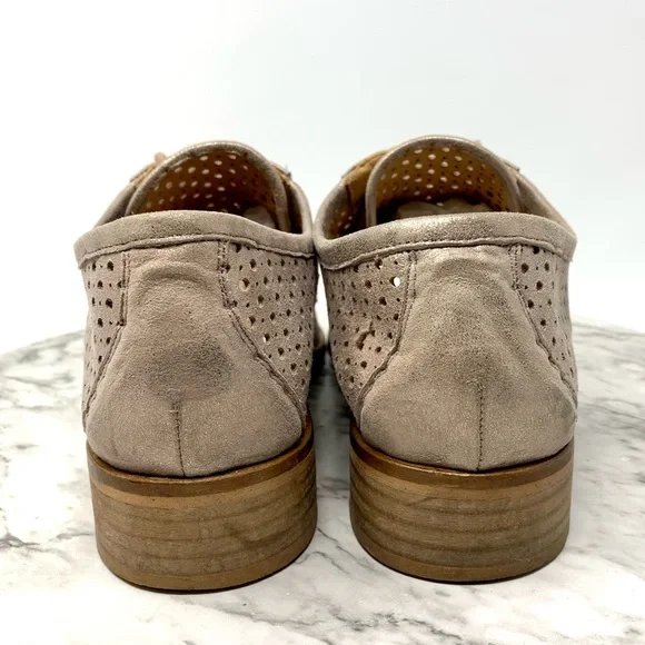 Anthropologie + Gee WaWa Metallic Perforated Oxford Flats 41 Spain Classic Boho